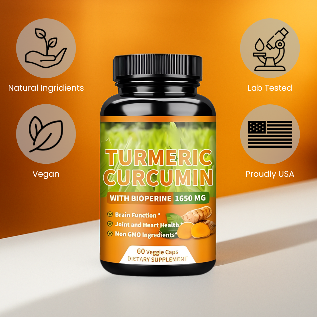 High Quality Turmeric Curcumin Capsules - with 95% Curcuminoids - Joint, Brain Cognitive & Digestive Health, Antioxidant