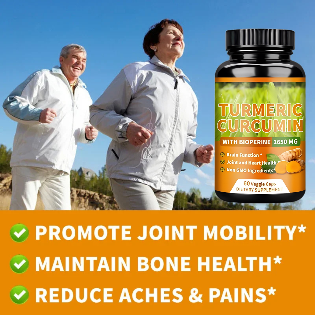 High Quality Turmeric Curcumin Capsules - with 95% Curcuminoids - Joint, Brain Cognitive & Digestive Health, Antioxidant